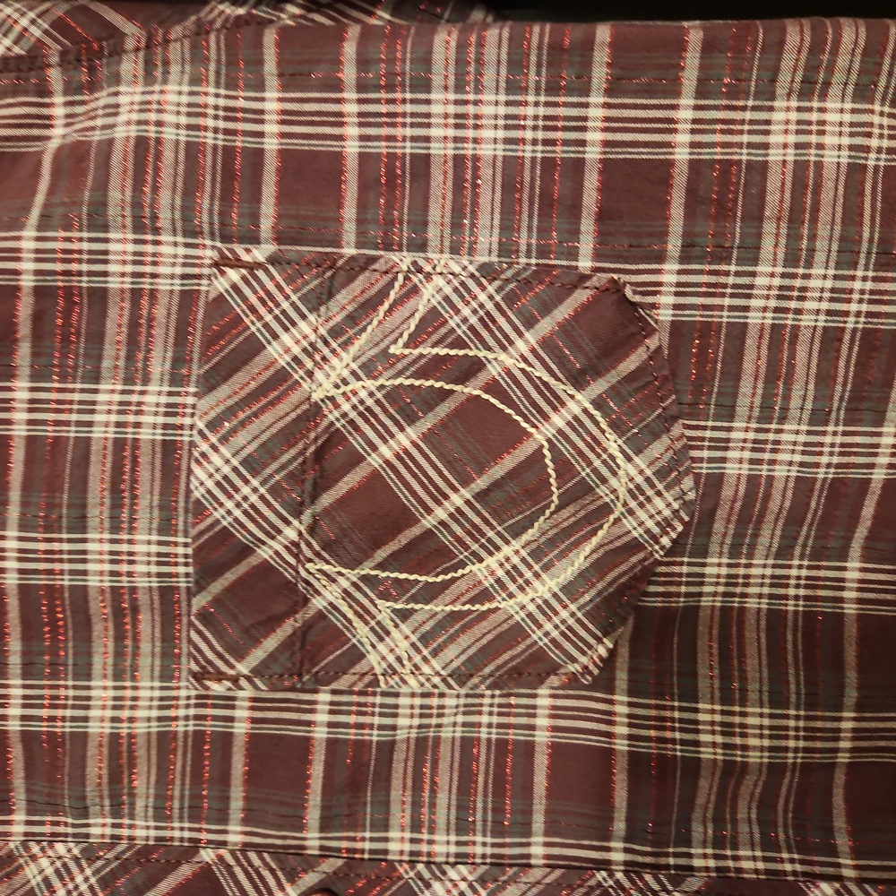 True Religion button up shirt large purple with shimmer - Picture 3 of 6